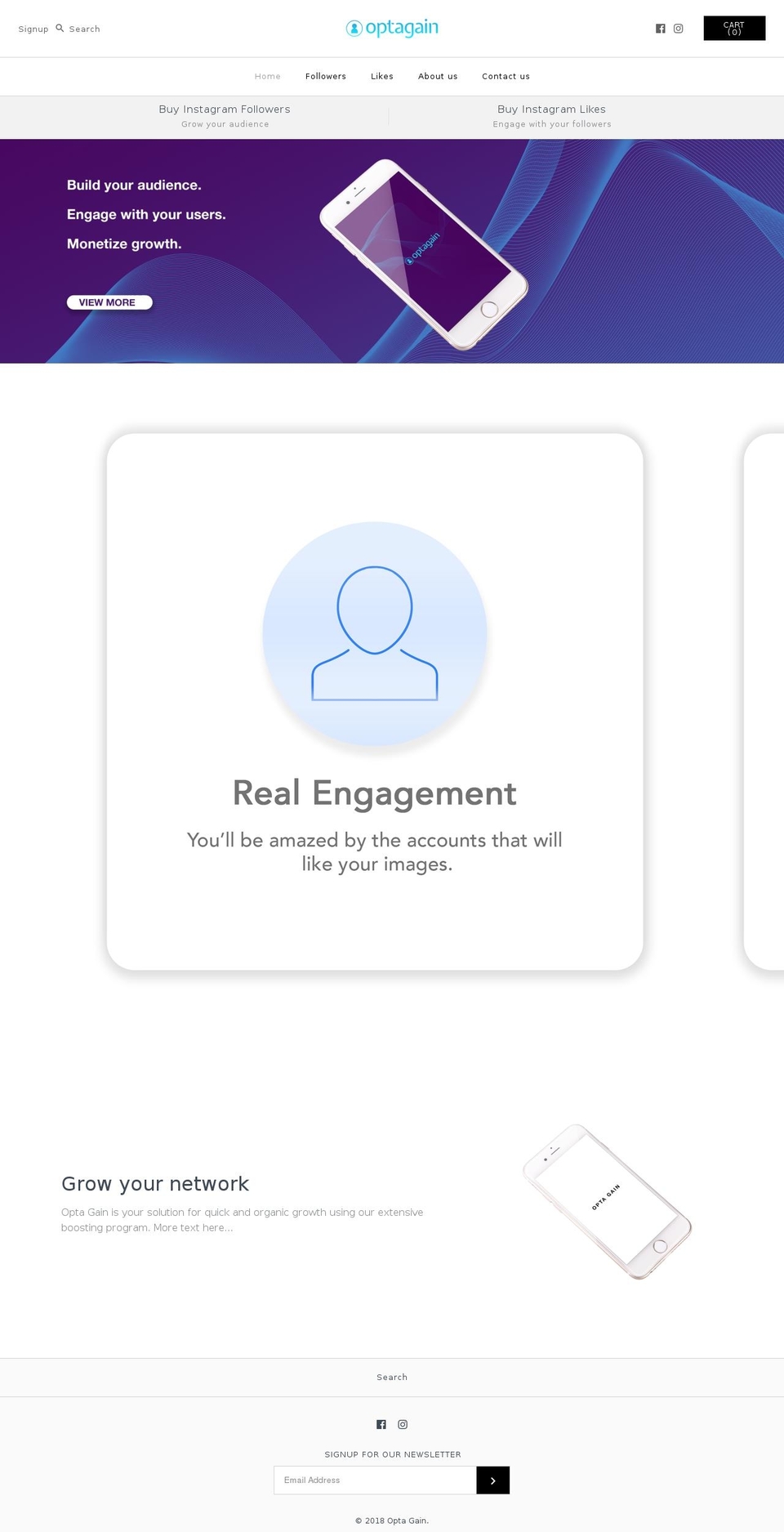 optagain.com — Shopify storefront screenshot