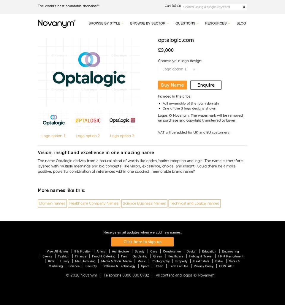 optalogic.com — Shopify storefront screenshot
