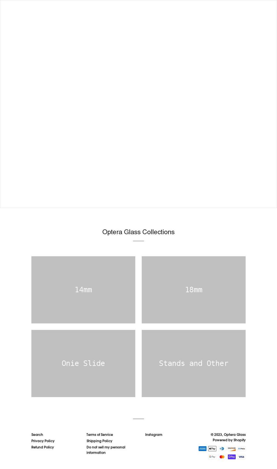 opteraglass.com shopify website screenshot