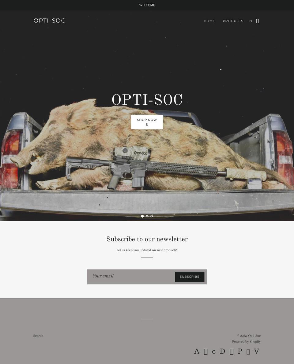 opti-soc.com shopify website screenshot