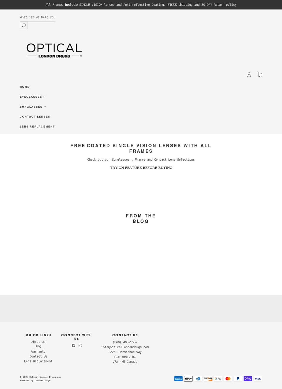 opticallondondrugs.com shopify website screenshot