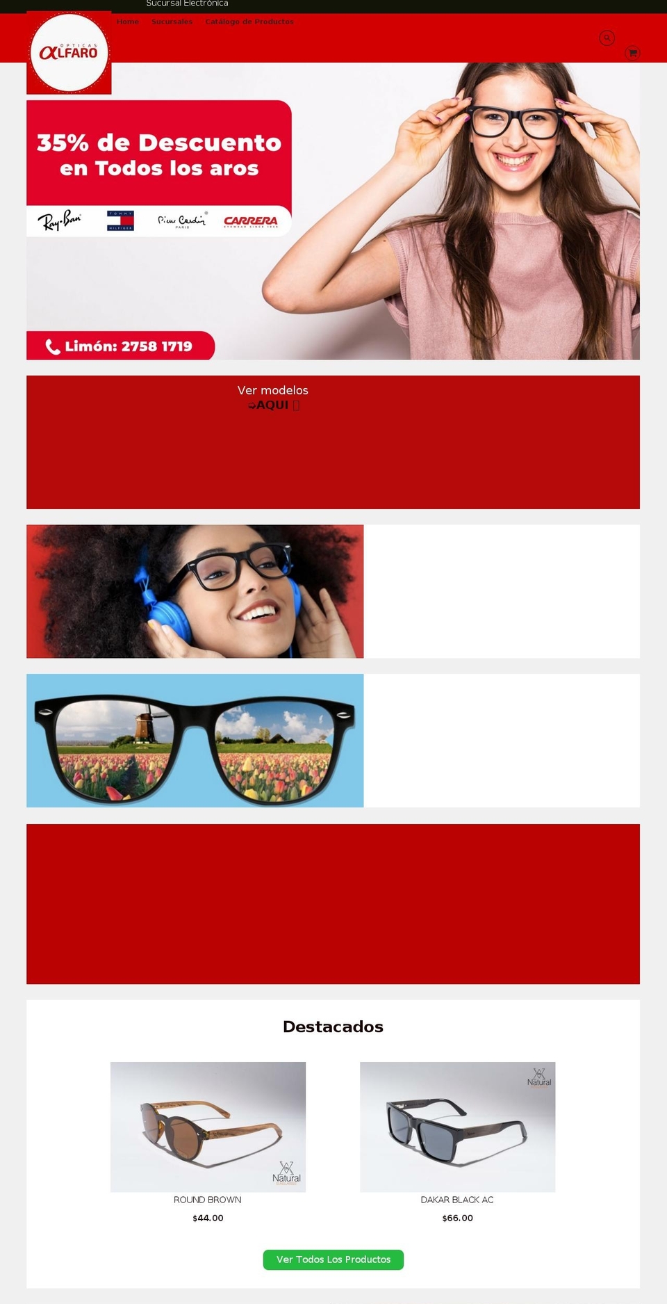 opticasalfaro.com — Shopify storefront screenshot