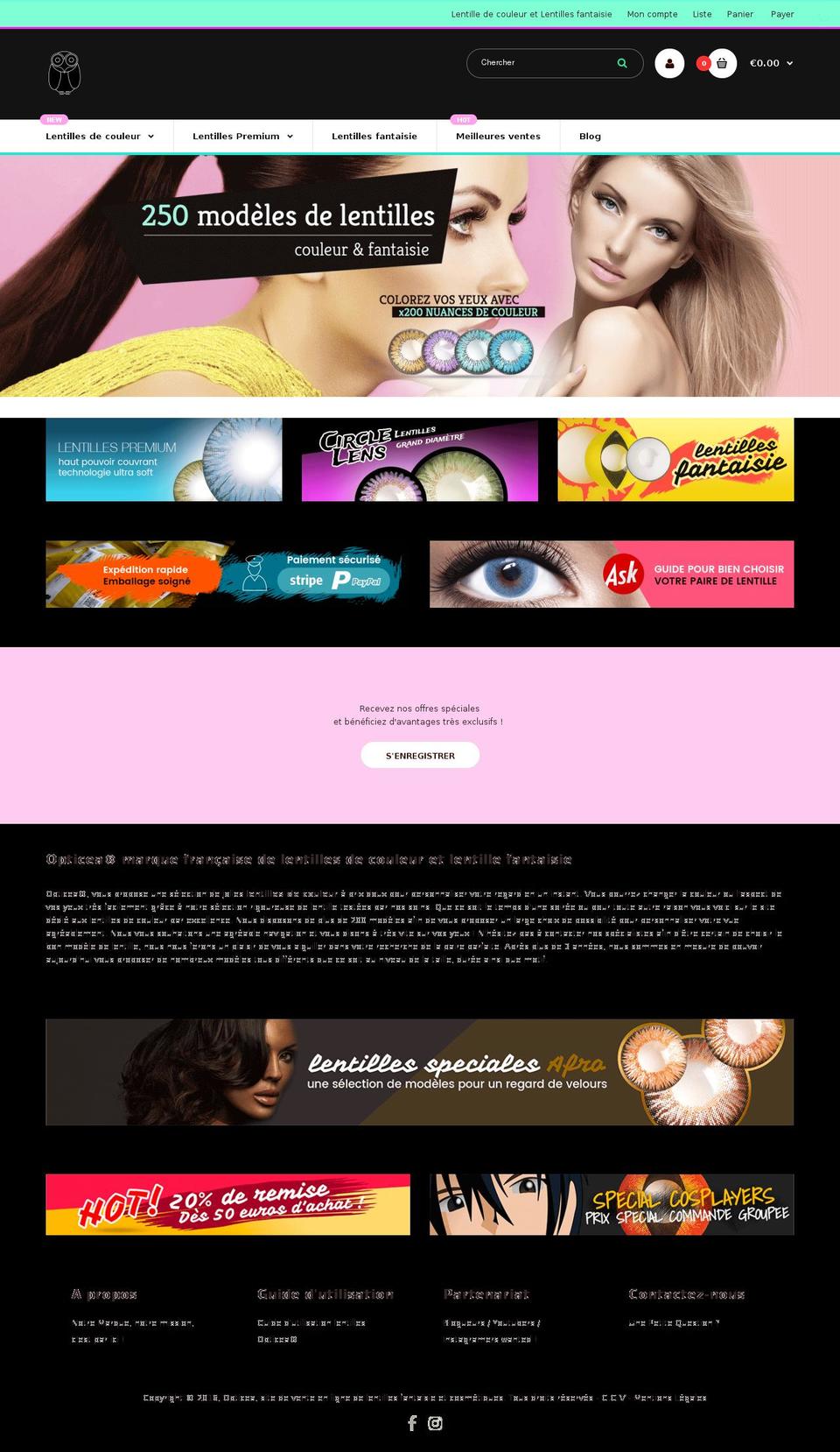 opticea.com shopify website screenshot