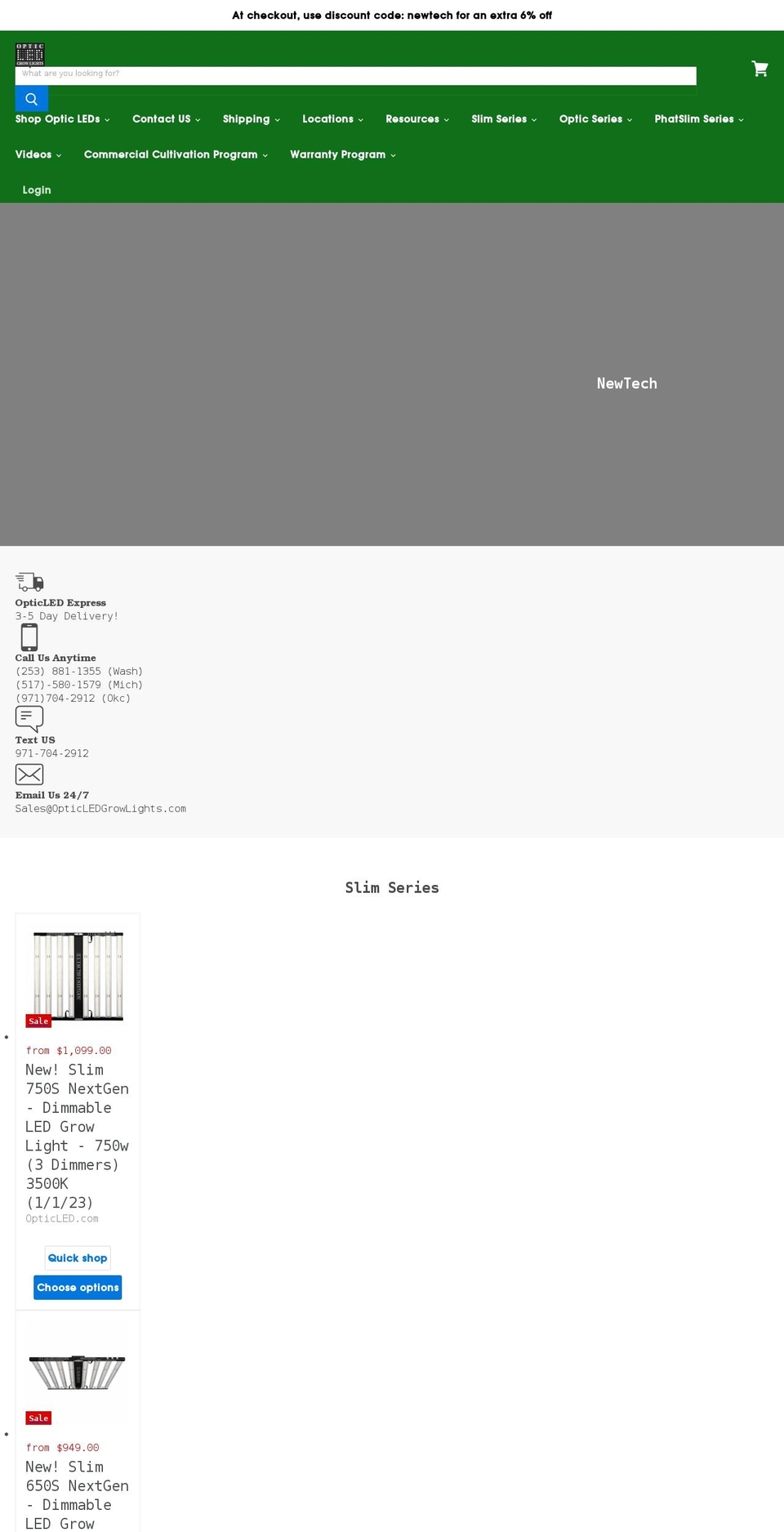 opticled.com shopify website screenshot