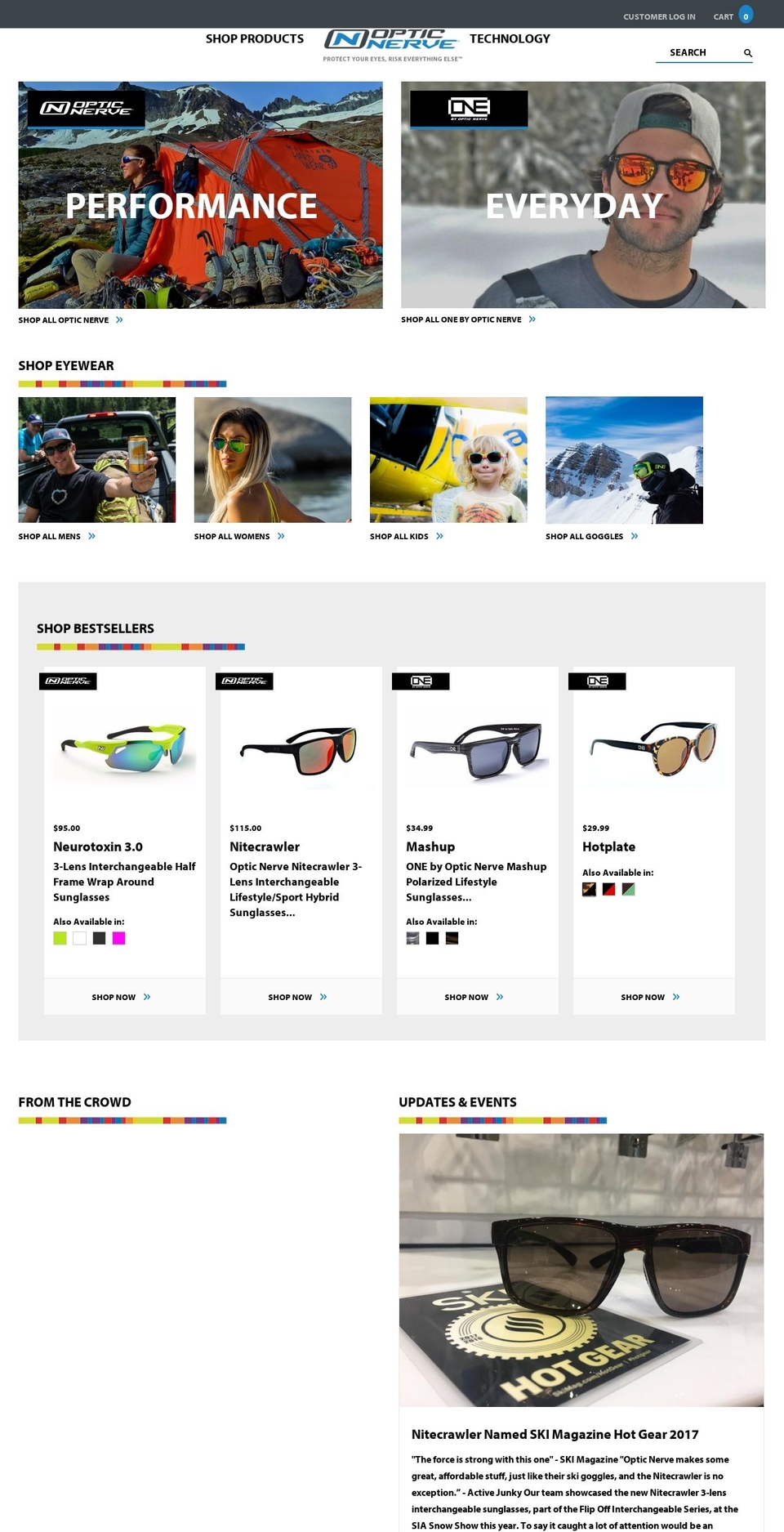 opticnerve.com shopify website screenshot