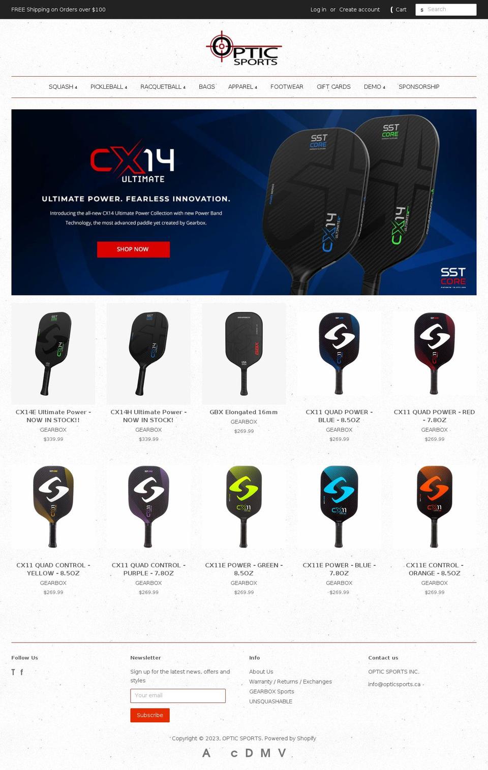 opticsports.ca shopify website screenshot