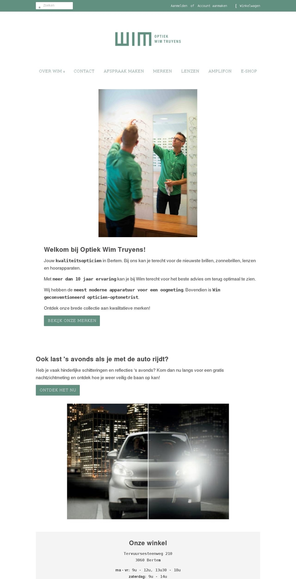 optiekwimtruyens.be shopify website screenshot