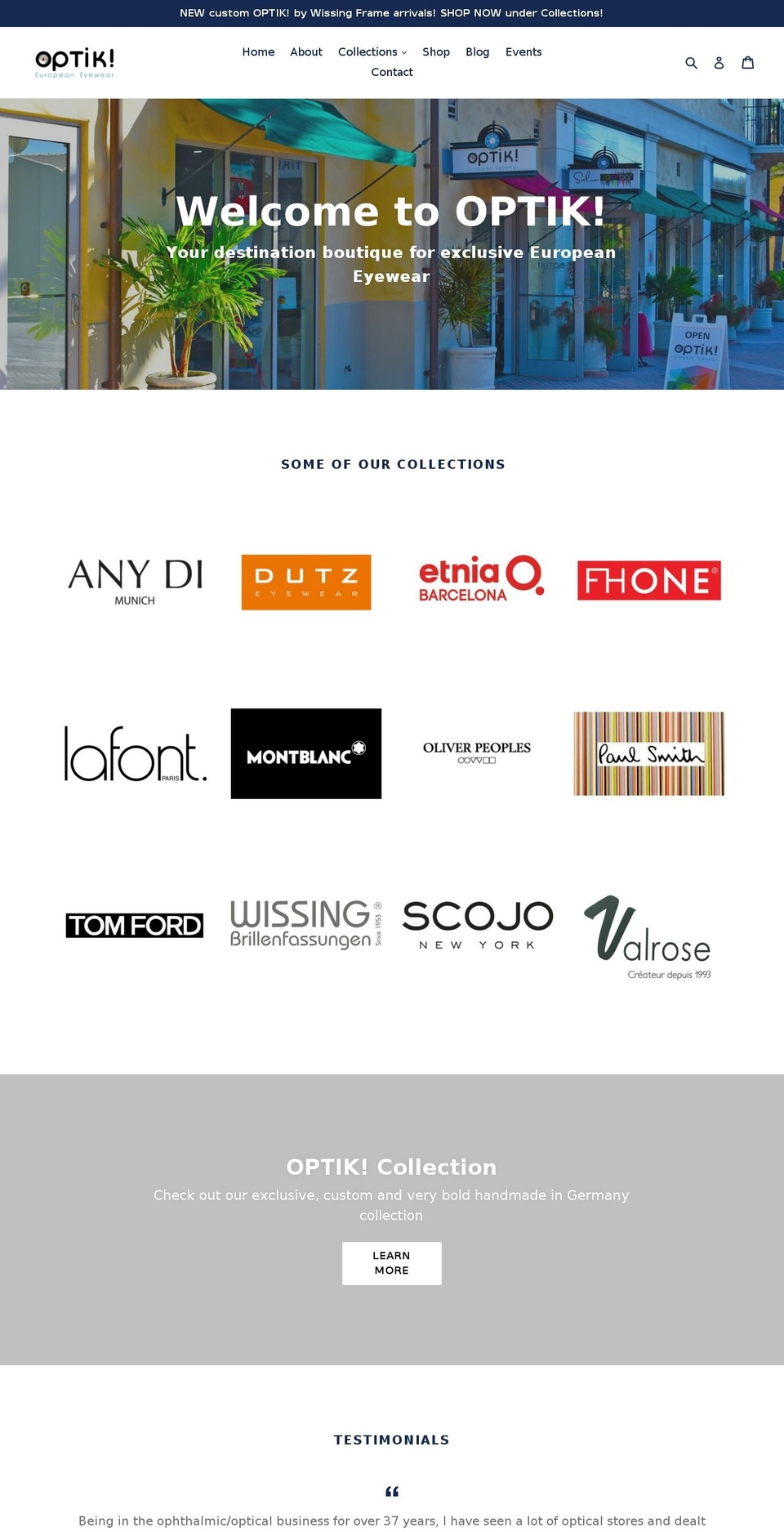 optikstpete.com shopify website screenshot