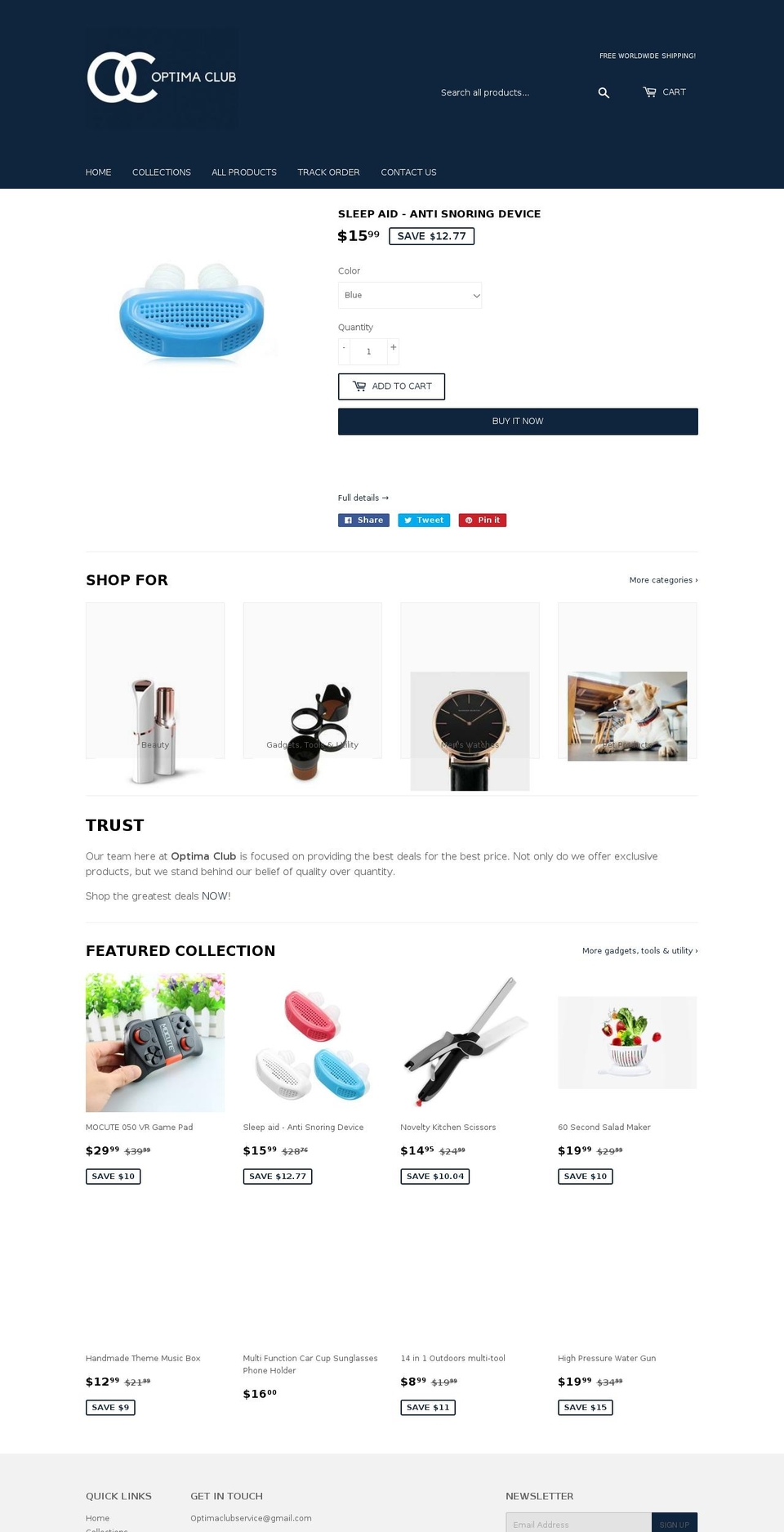 optimaclub.com — Shopify storefront screenshot