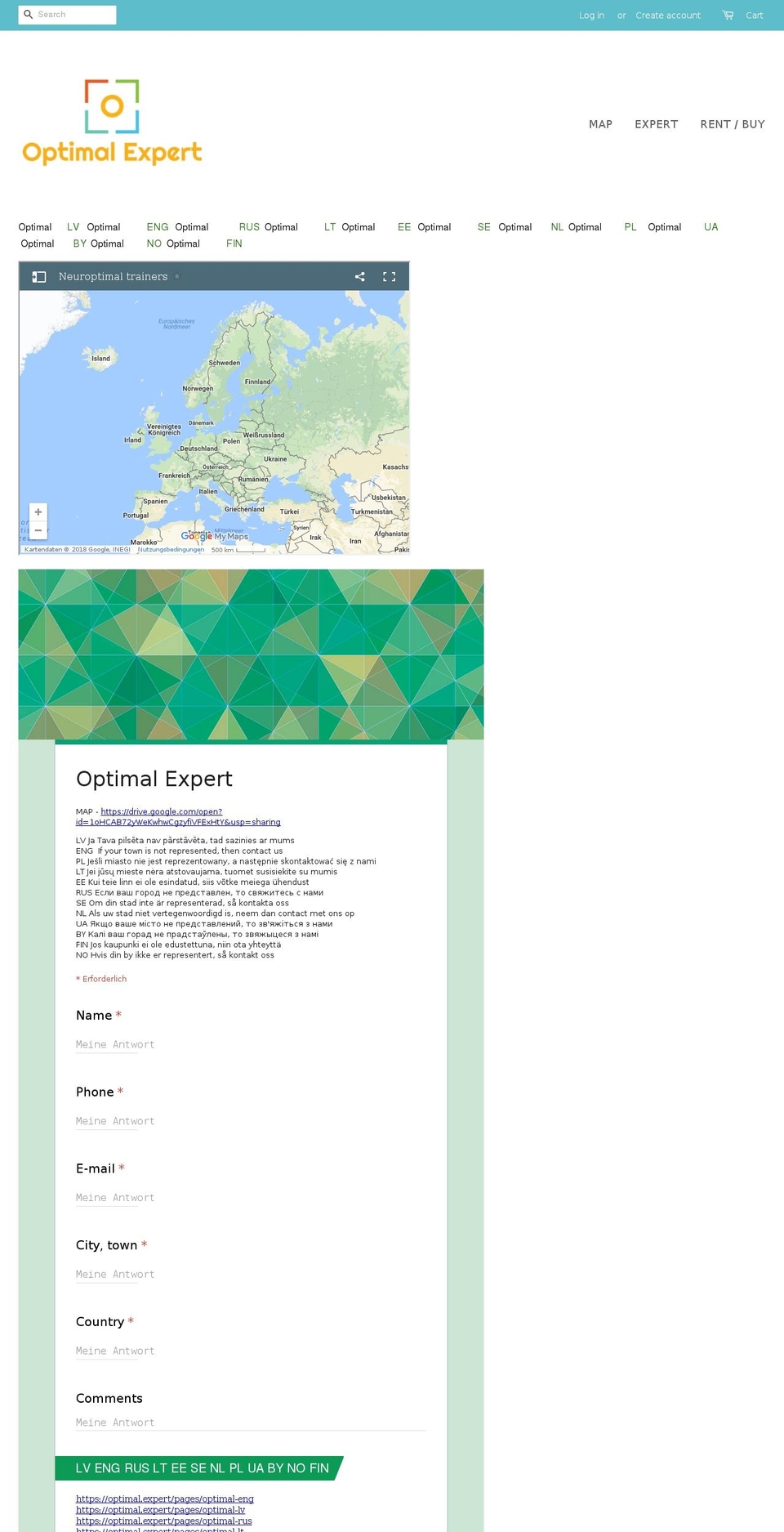optimal.expert shopify website screenshot