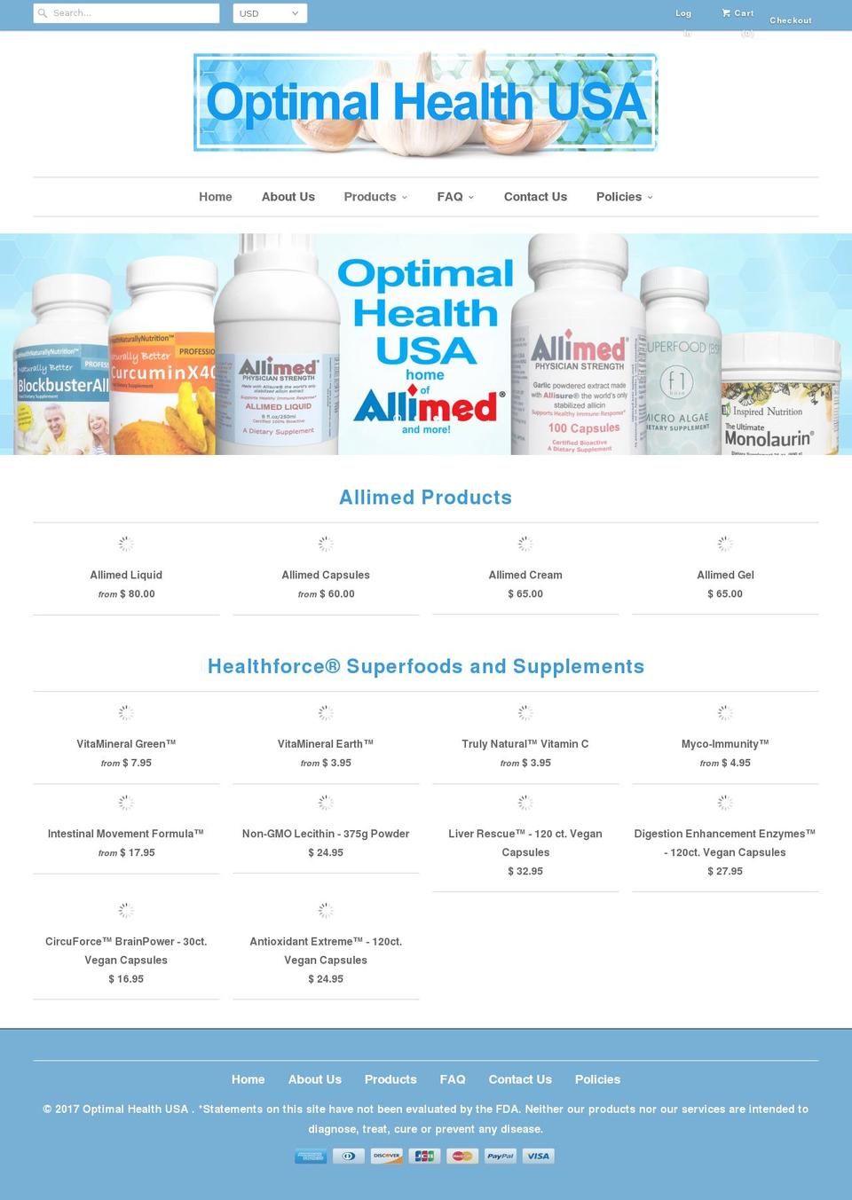 Optimal Shopify theme site example optimalhealthusa.com