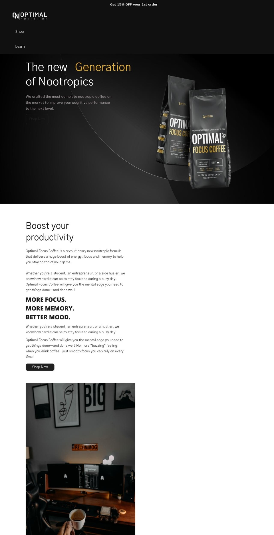 Gecko- Shopify theme site example optimalnutrition.us