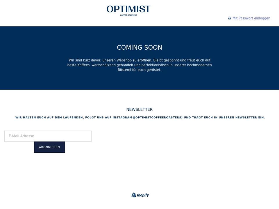 optimistcoffee.com shopify website screenshot