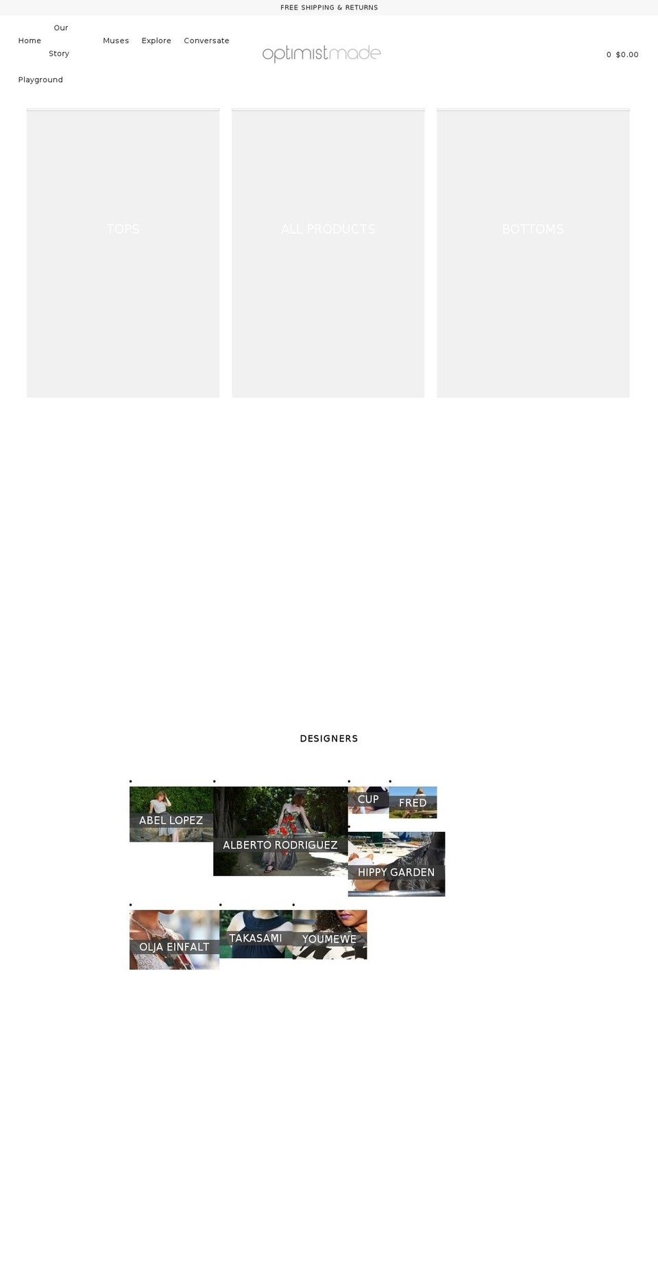 optimistmade.com — Shopify storefront screenshot