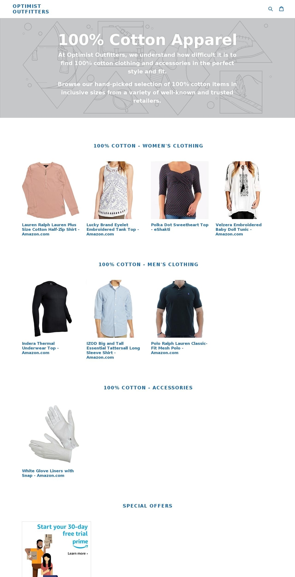 optimistoutfitters.com — Shopify storefront screenshot
