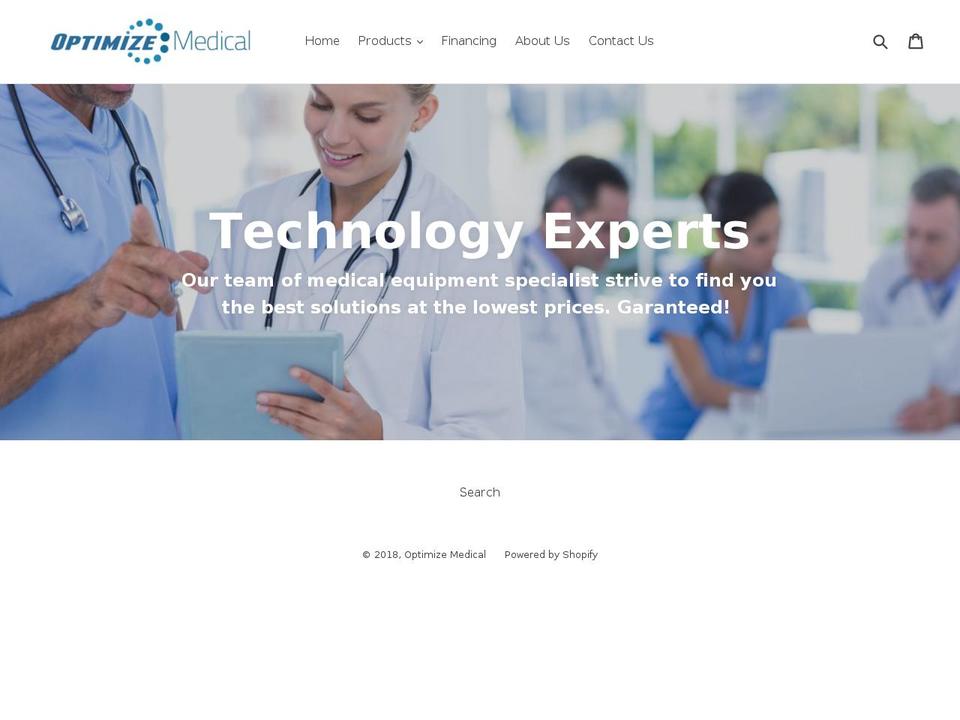 optimizemedical.com — Shopify storefront screenshot