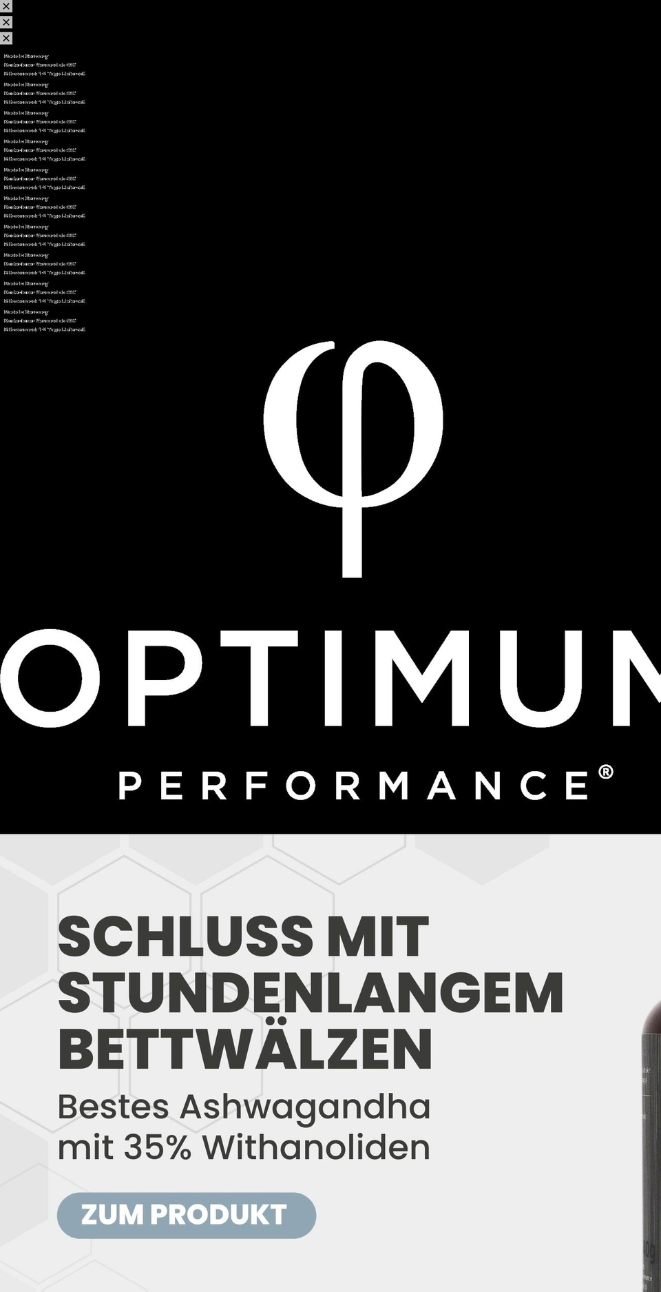 optimum-performance.de shopify website screenshot