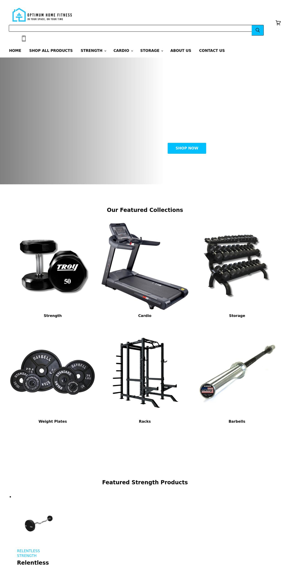 Superstore-v.. Shopify theme site example optimumhomefitness.com