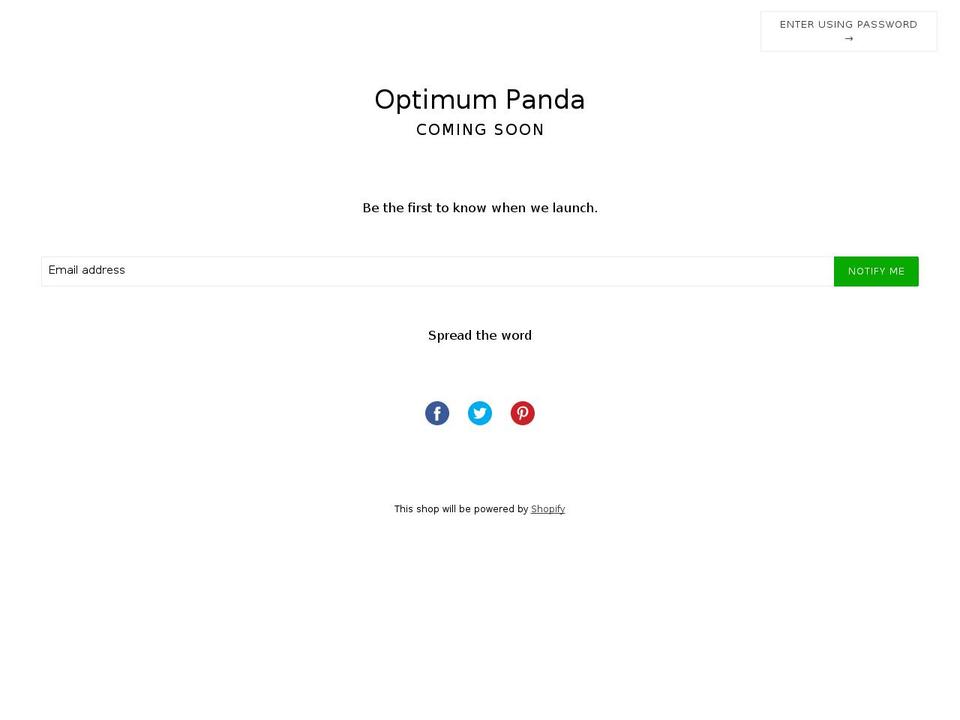 optimumpanda.com — Shopify storefront screenshot