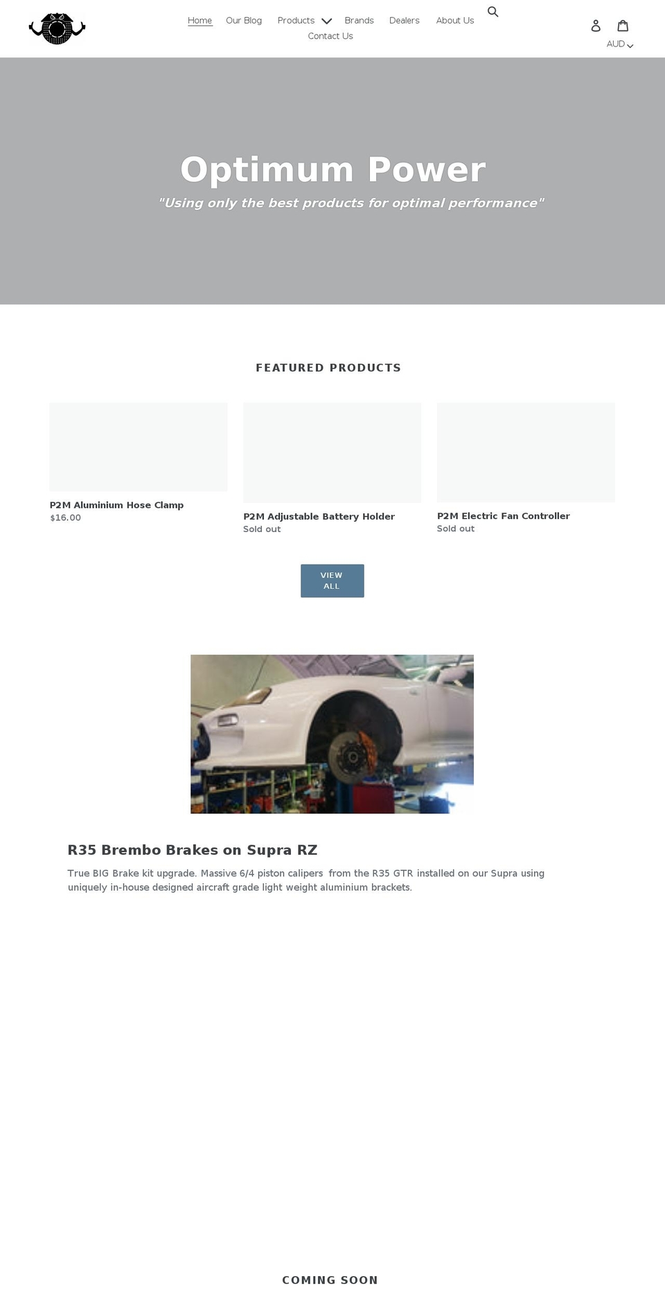 optimumpower.com.au shopify website screenshot