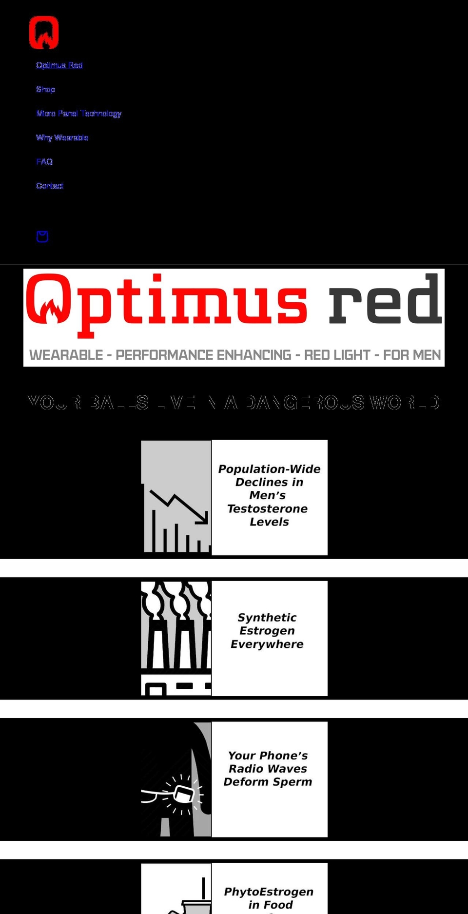 optimusred.com shopify website screenshot