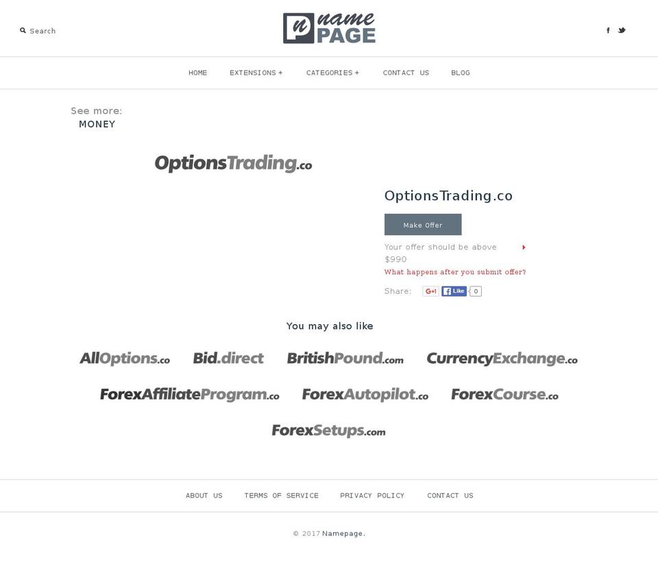 optionstrading.co shopify website screenshot