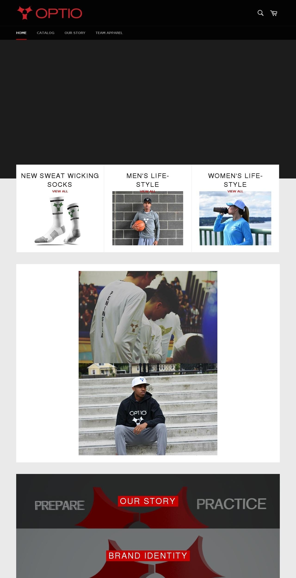 optiosports.com — Shopify storefront screenshot