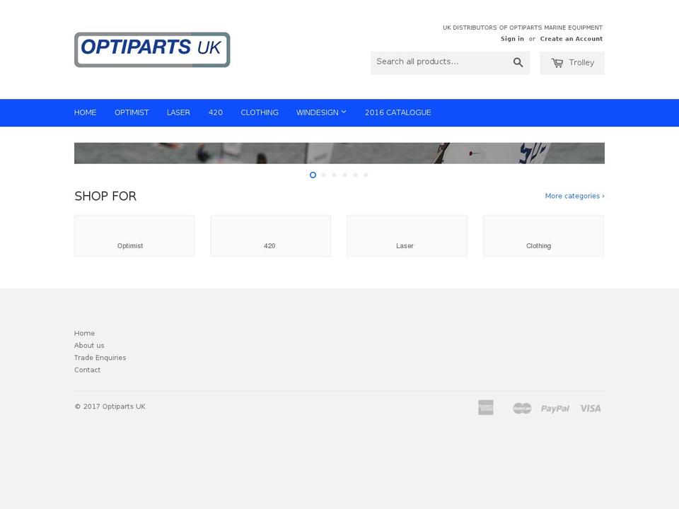 optiparts.org shopify website screenshot