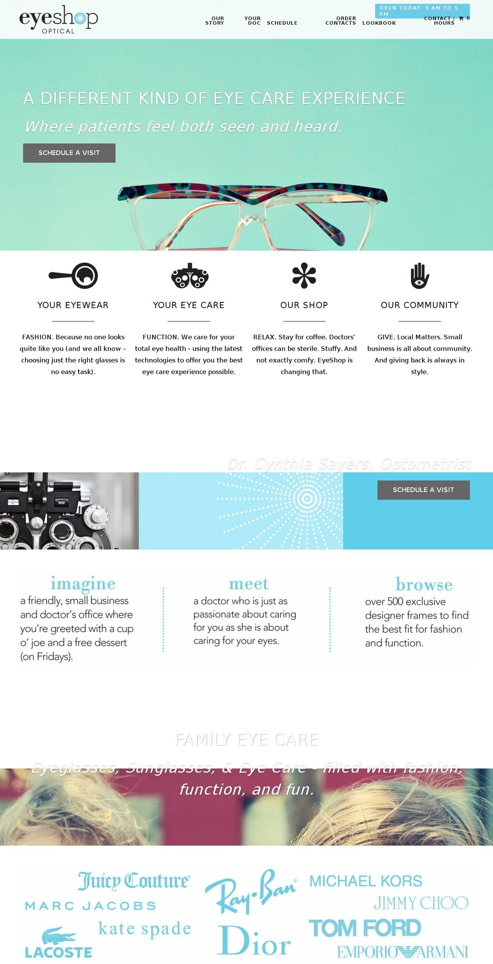optiquebyeyeshop.com — Shopify storefront screenshot