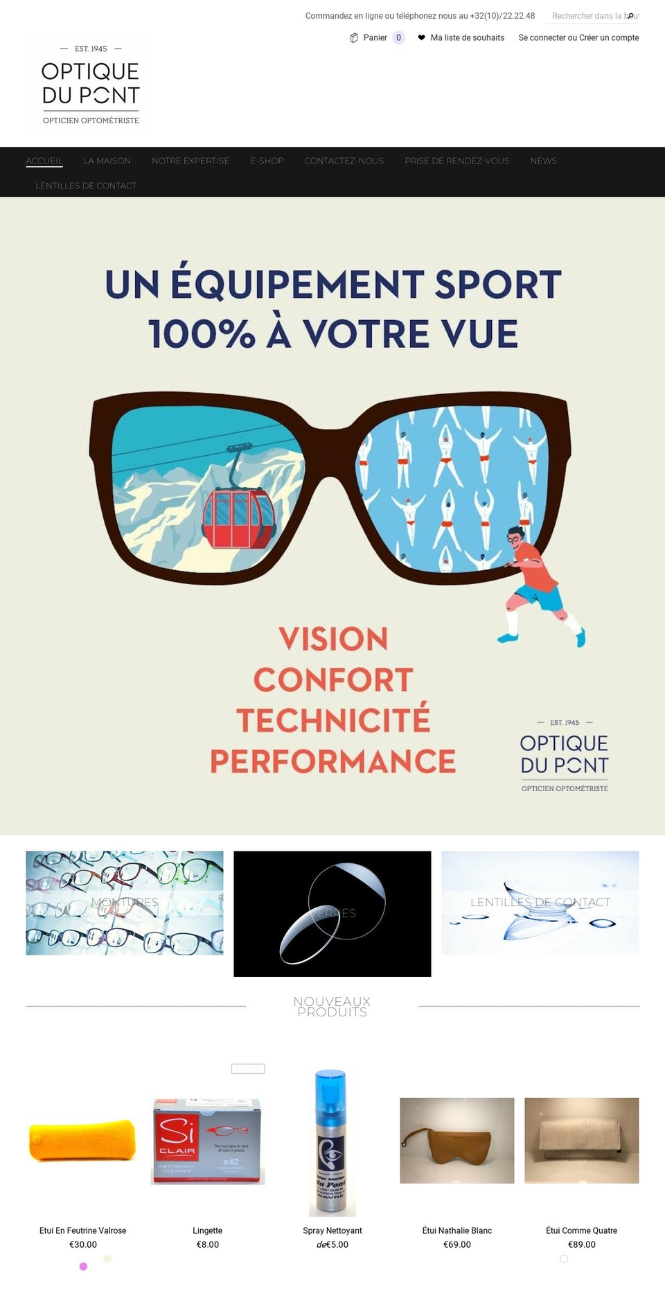 optiquedupont.be shopify website screenshot