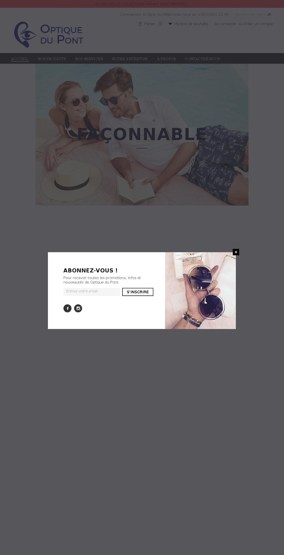 optiquedupont.com — Shopify storefront screenshot