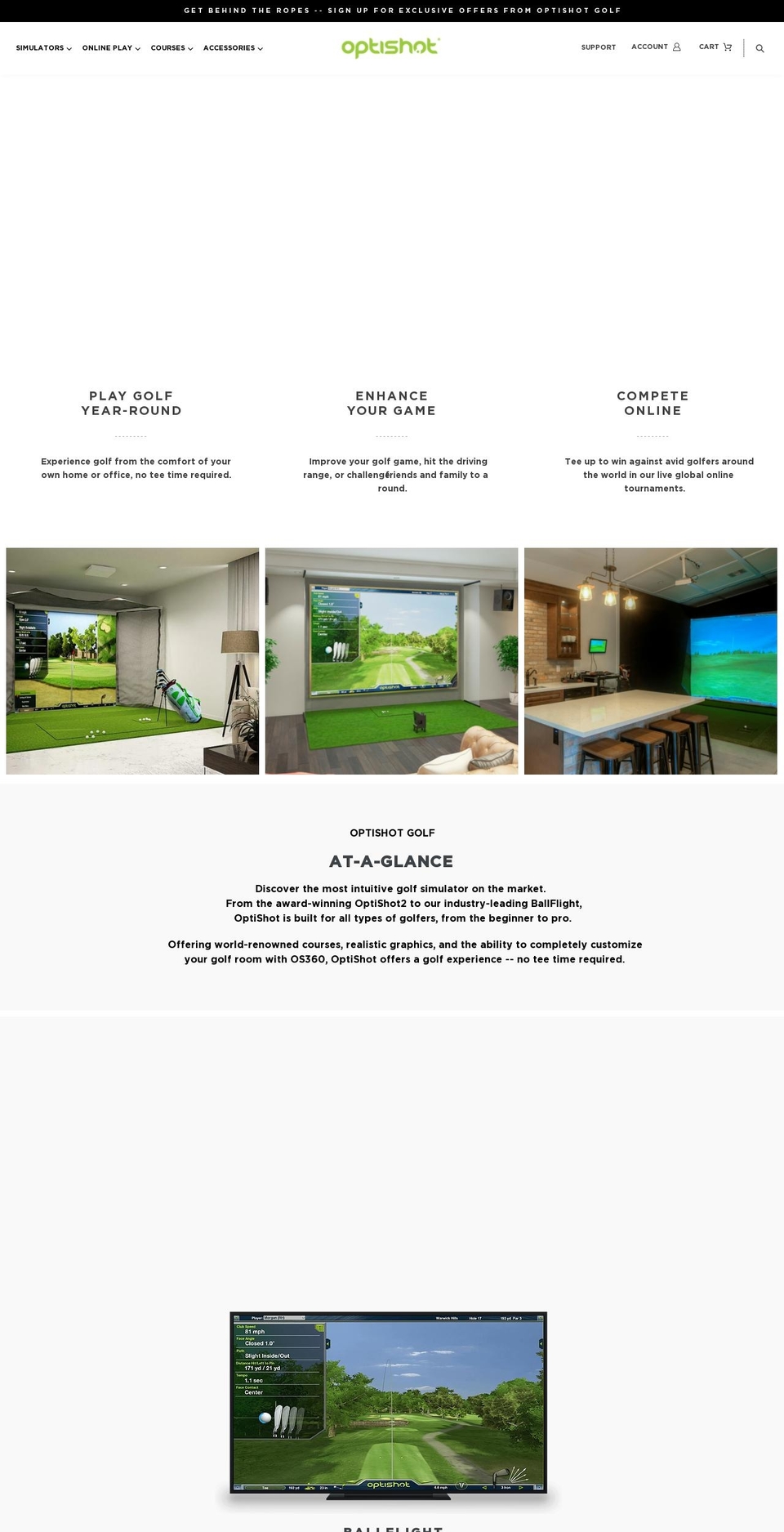 optishotgolf.com — Shopify storefront screenshot