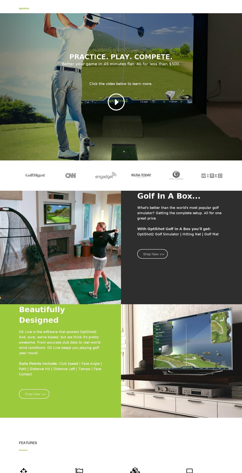 optishotgolf.myshopify.com shopify website screenshot