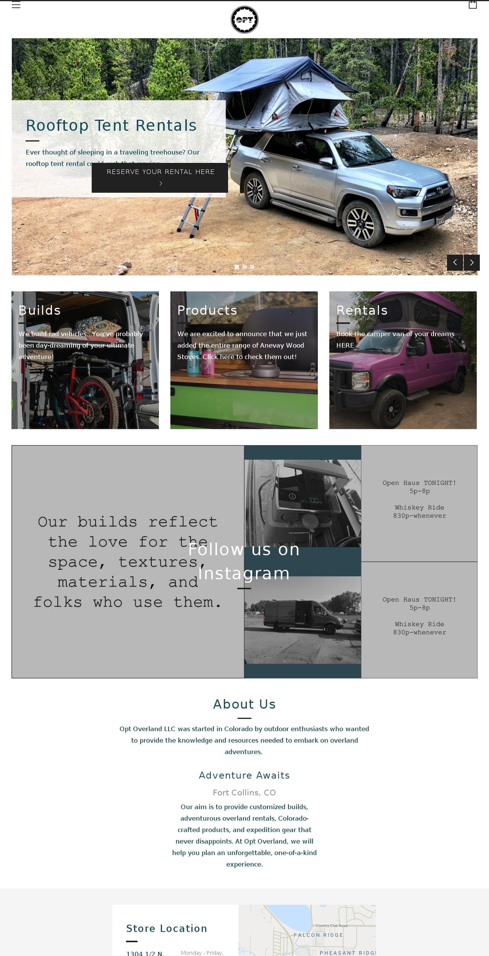 optoverland.com shopify website screenshot