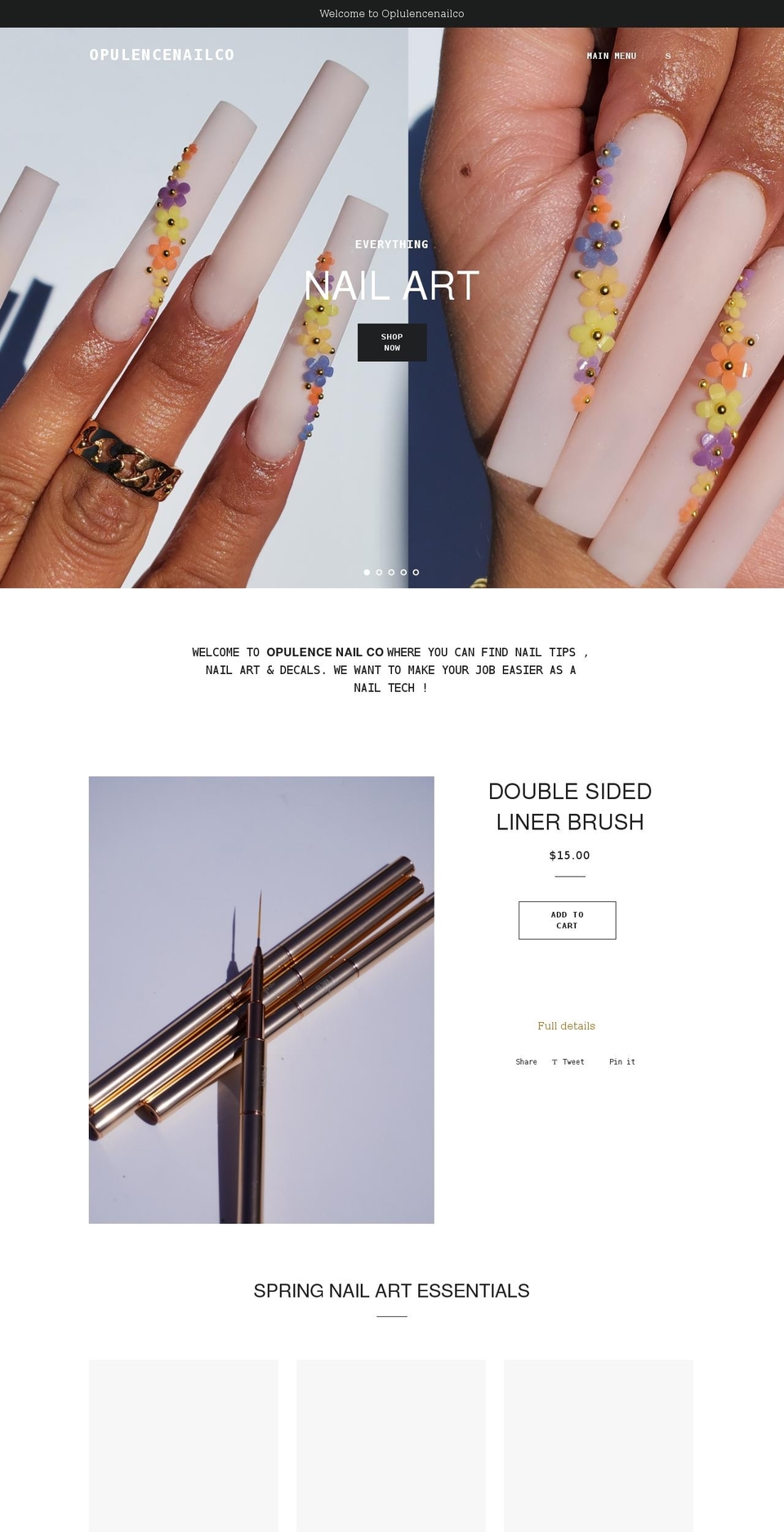 opulencenailco.com shopify website screenshot