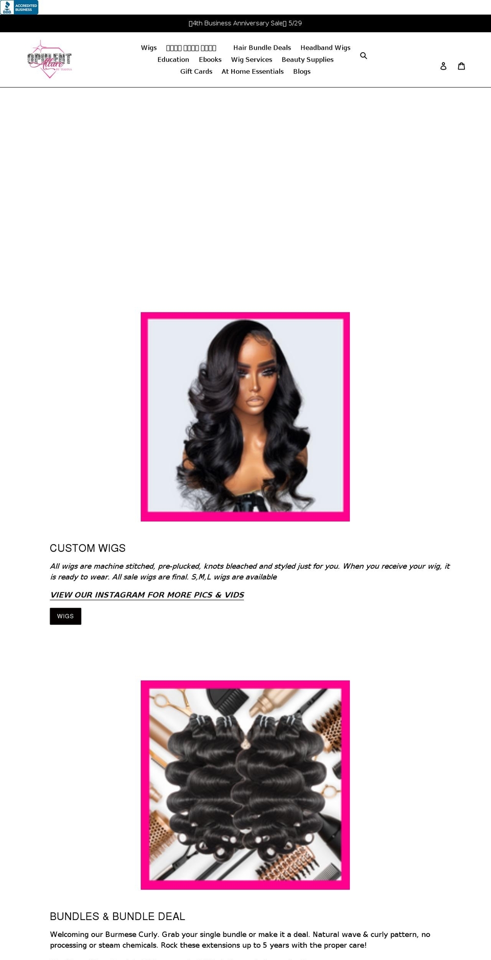 opulentallurebytiahna.com shopify website screenshot