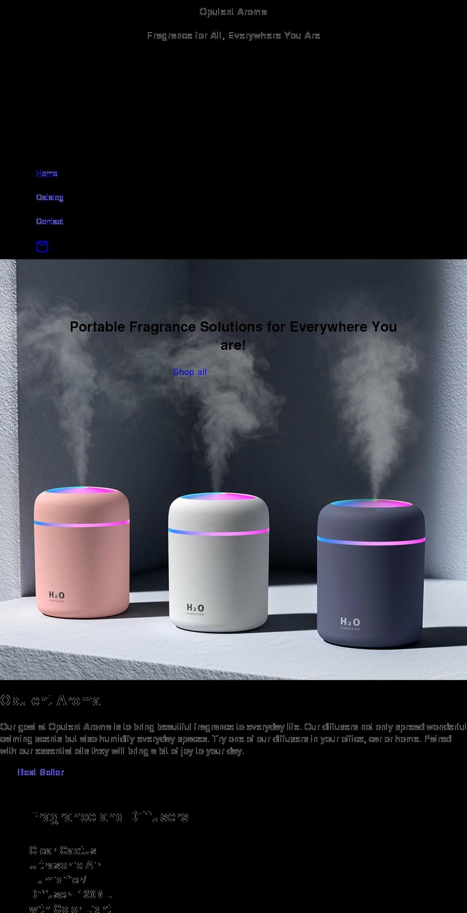 opulentaroma.com shopify website screenshot