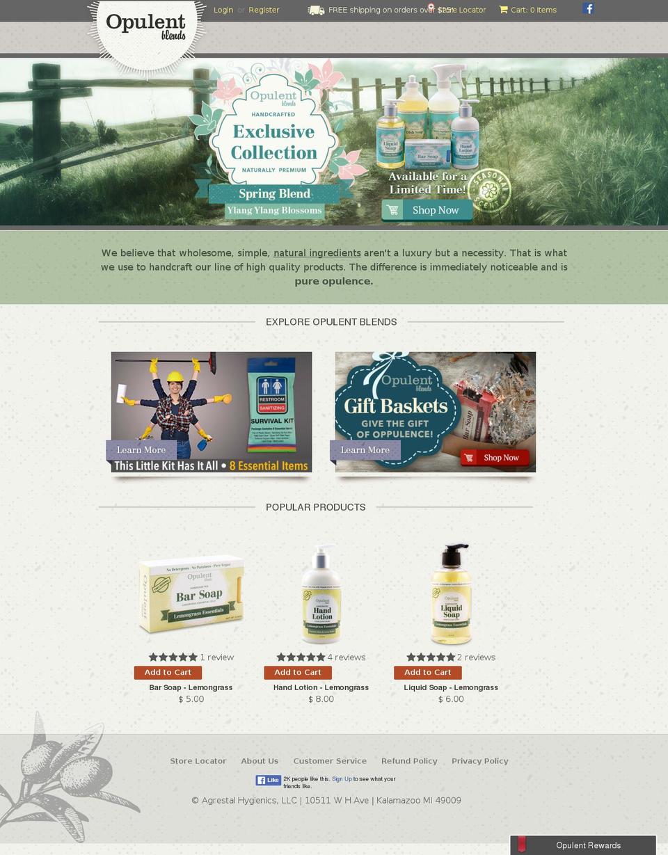 opulentblends.com shopify website screenshot