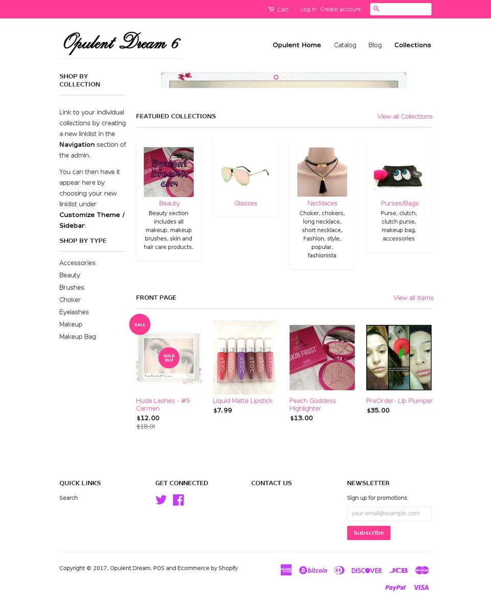 opulentdream6.com shopify website screenshot