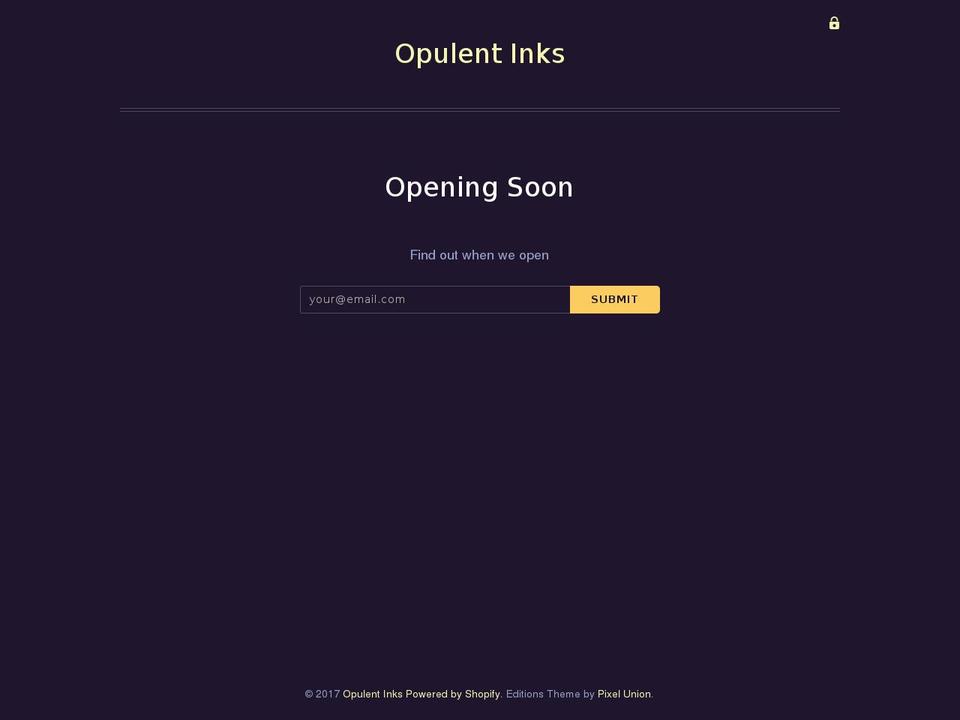 opulentinks.com shopify website screenshot
