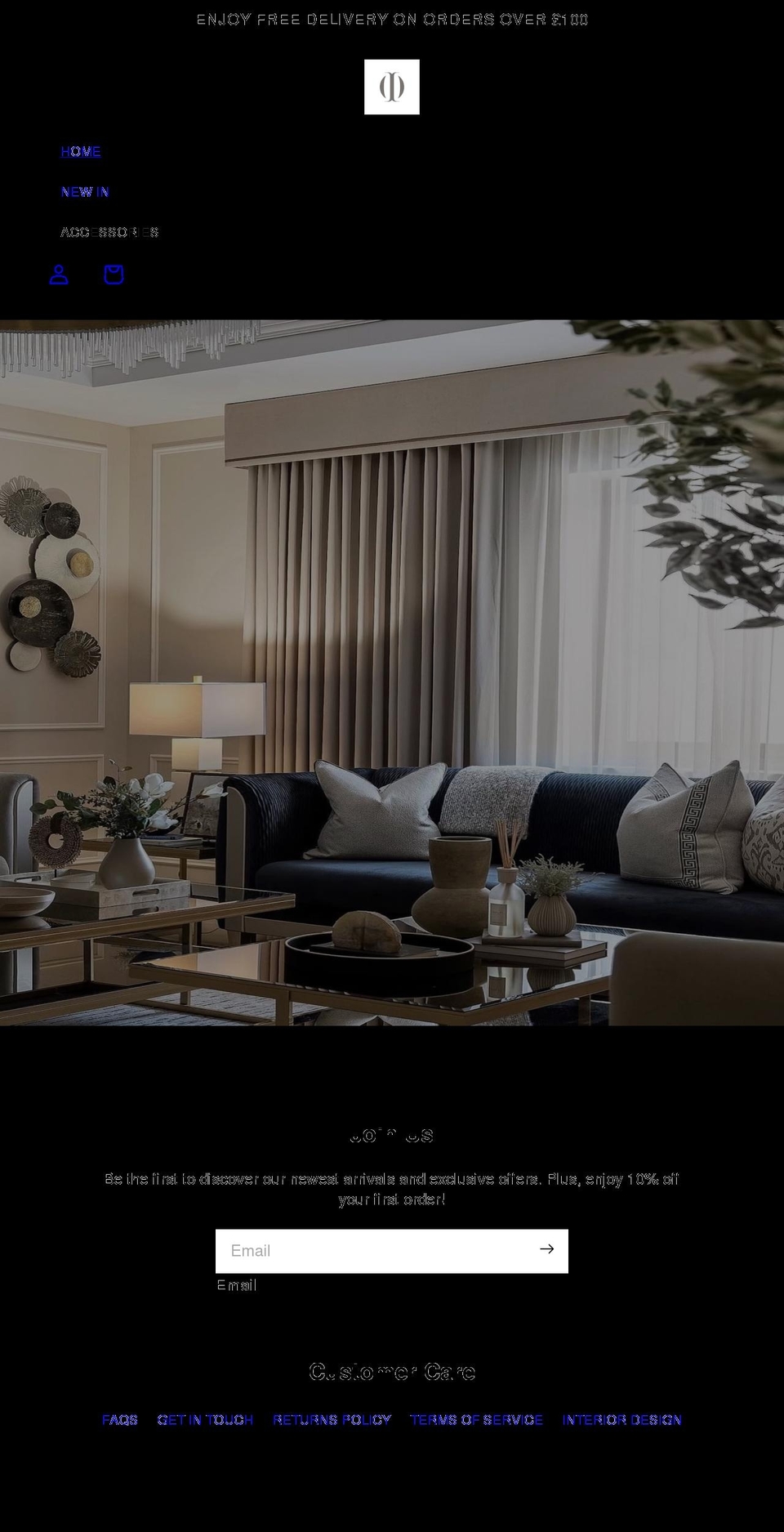 opulentinteriors.co.uk shopify website screenshot