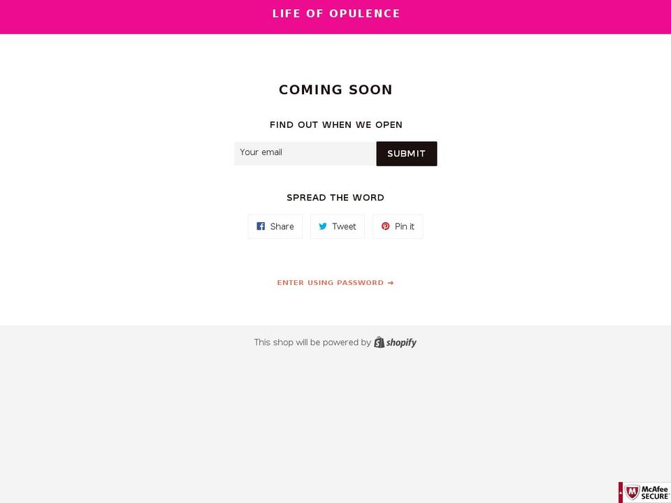opulentoutlet.com shopify website screenshot