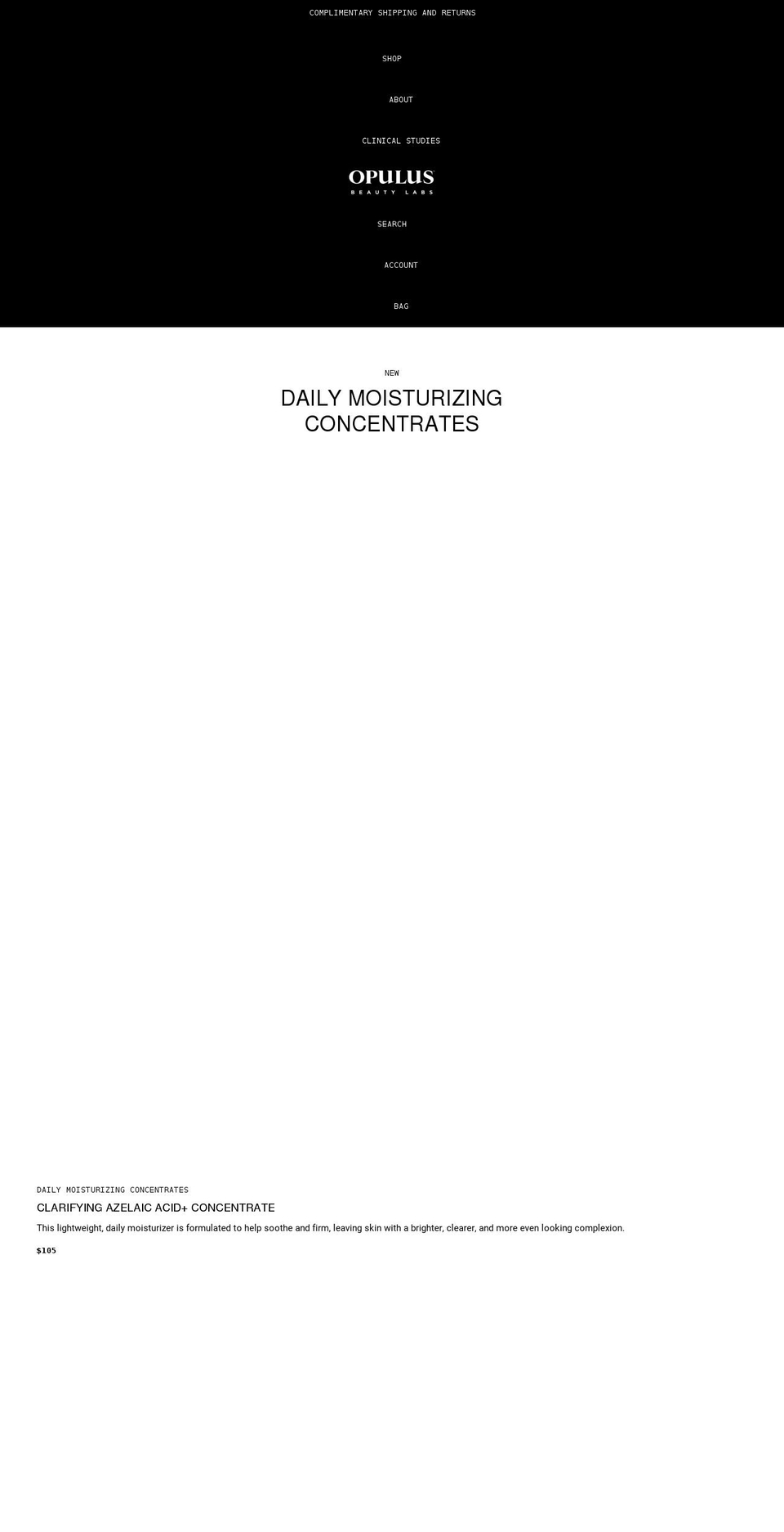 opulusbeautylabs.com shopify website screenshot