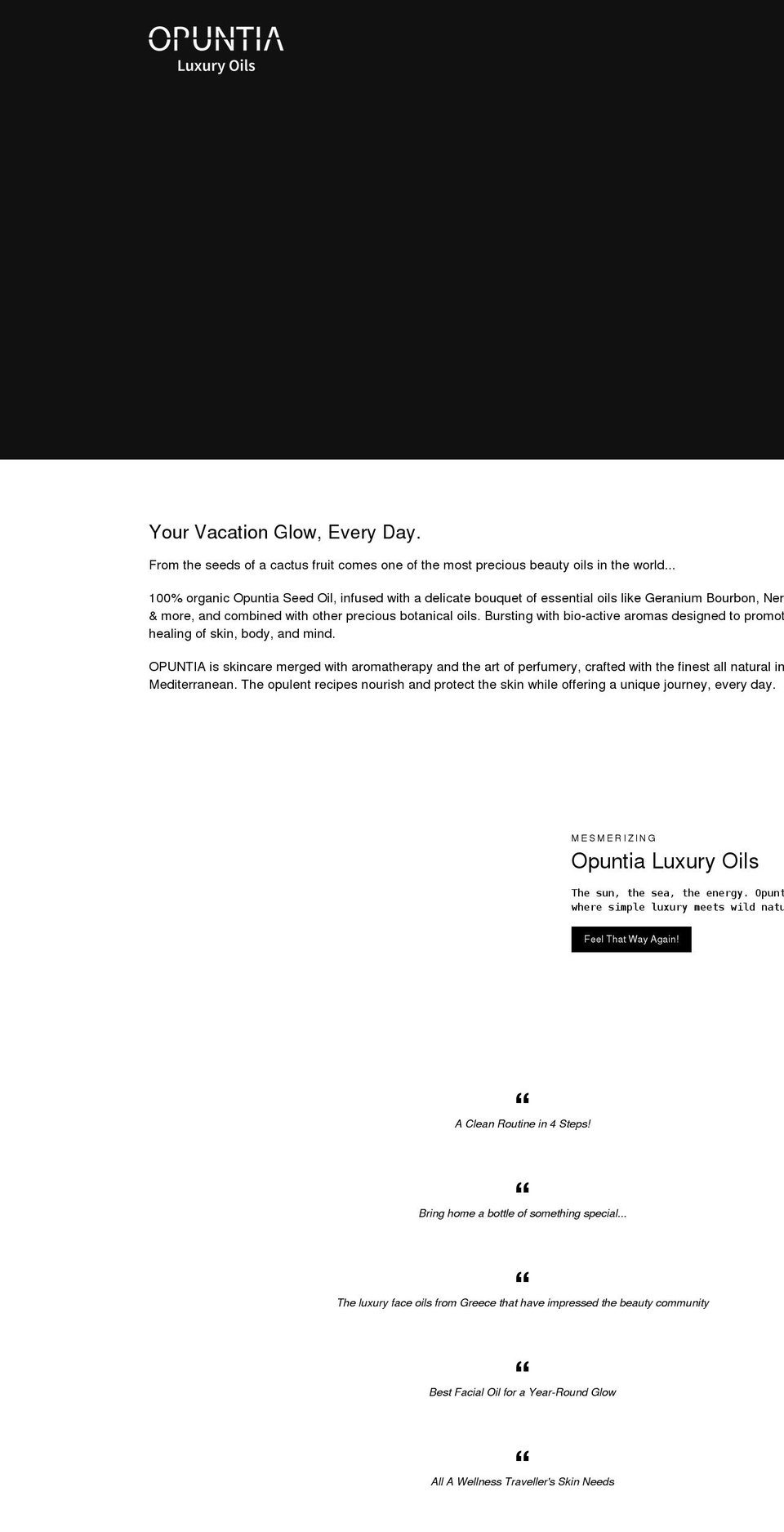 opuntialuxuryoils.com shopify website screenshot