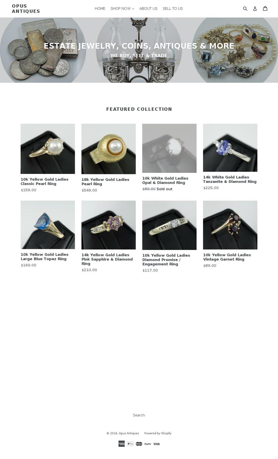opusantiques.com — Shopify storefront screenshot