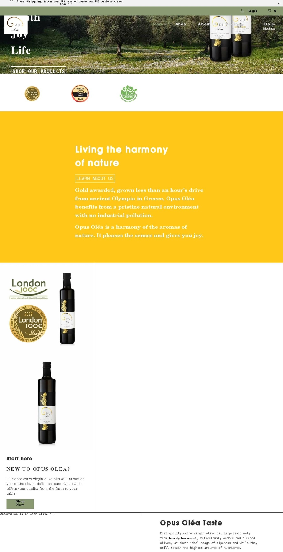 opuslivewell.com shopify website screenshot