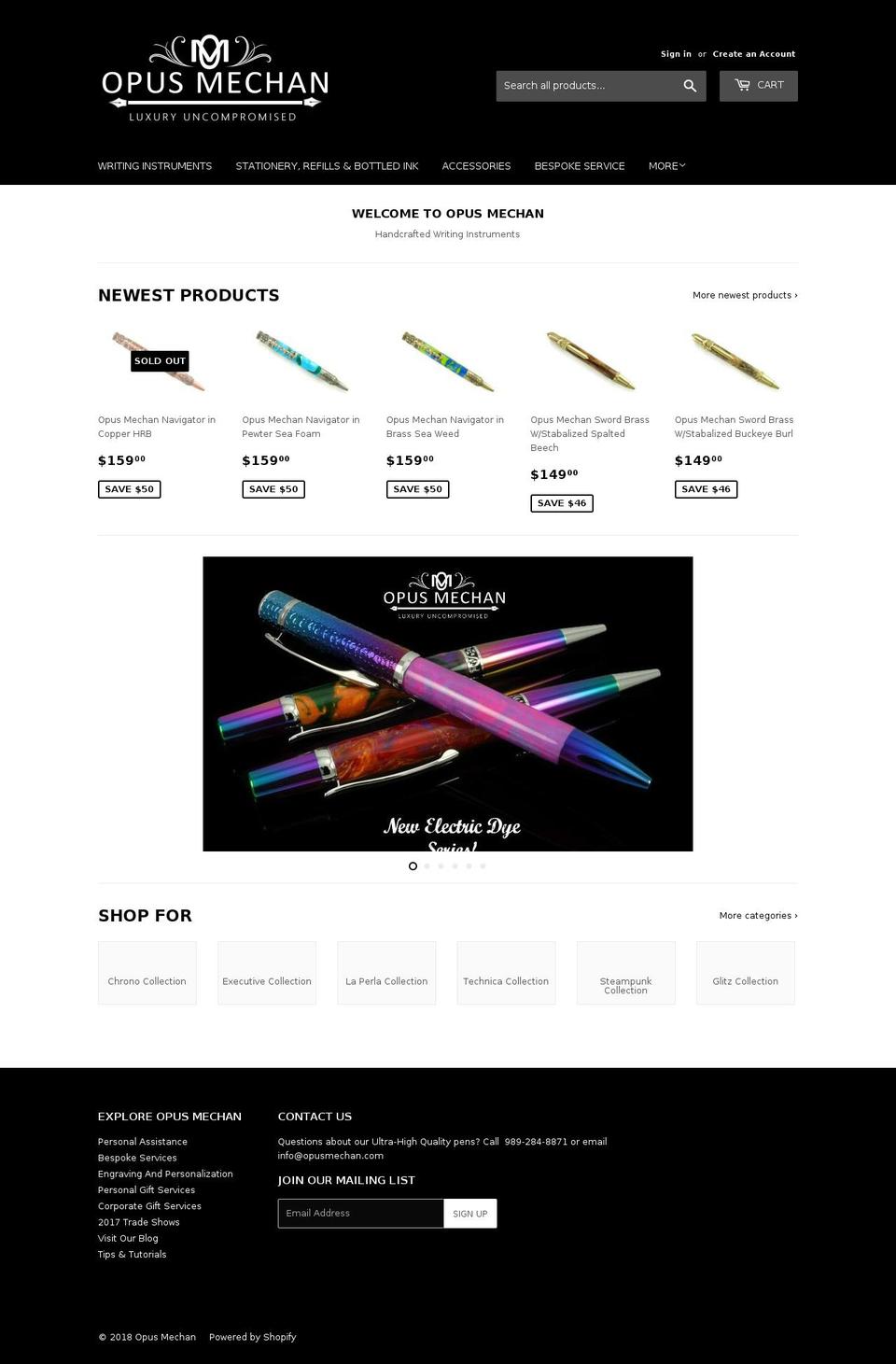 opusmechan.com — Shopify storefront screenshot