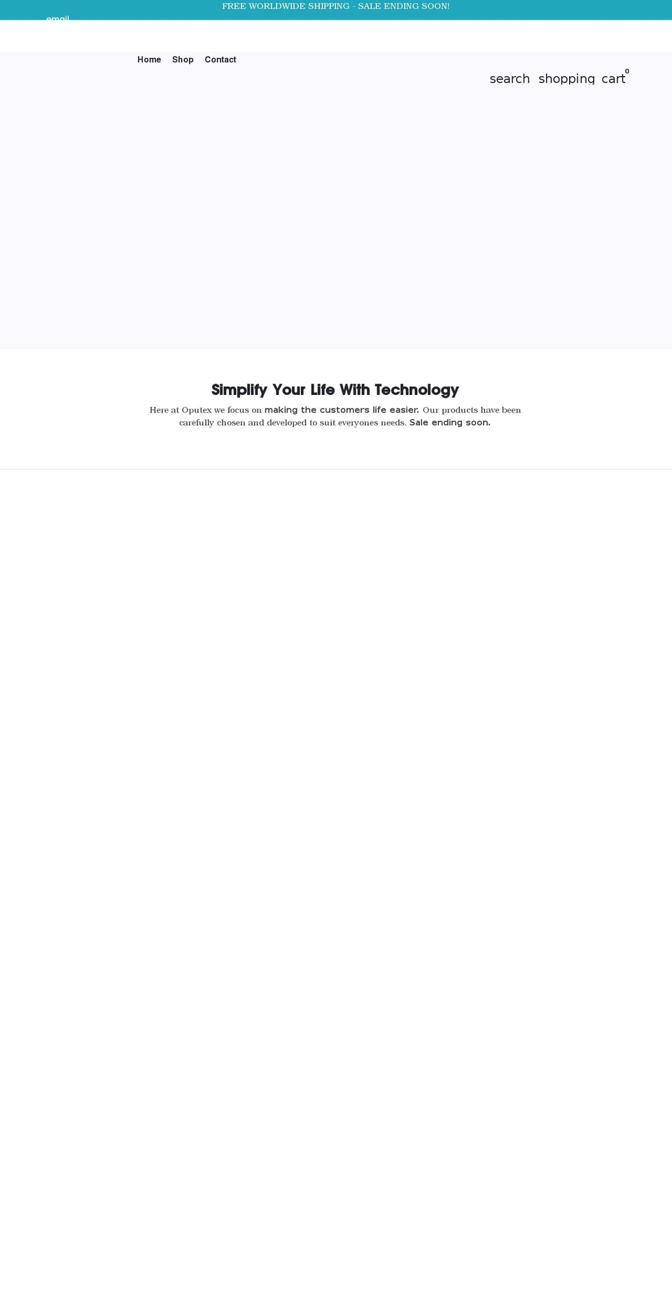 oputex.com shopify website screenshot