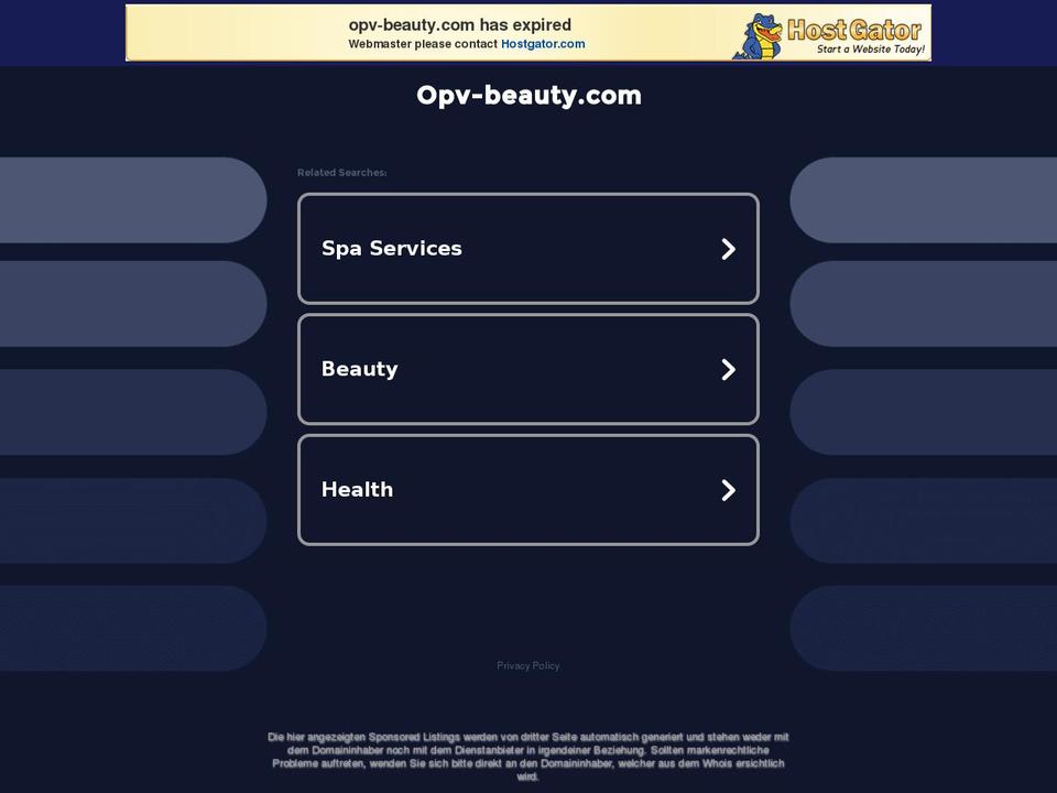 opv-beauty.com — Shopify storefront screenshot