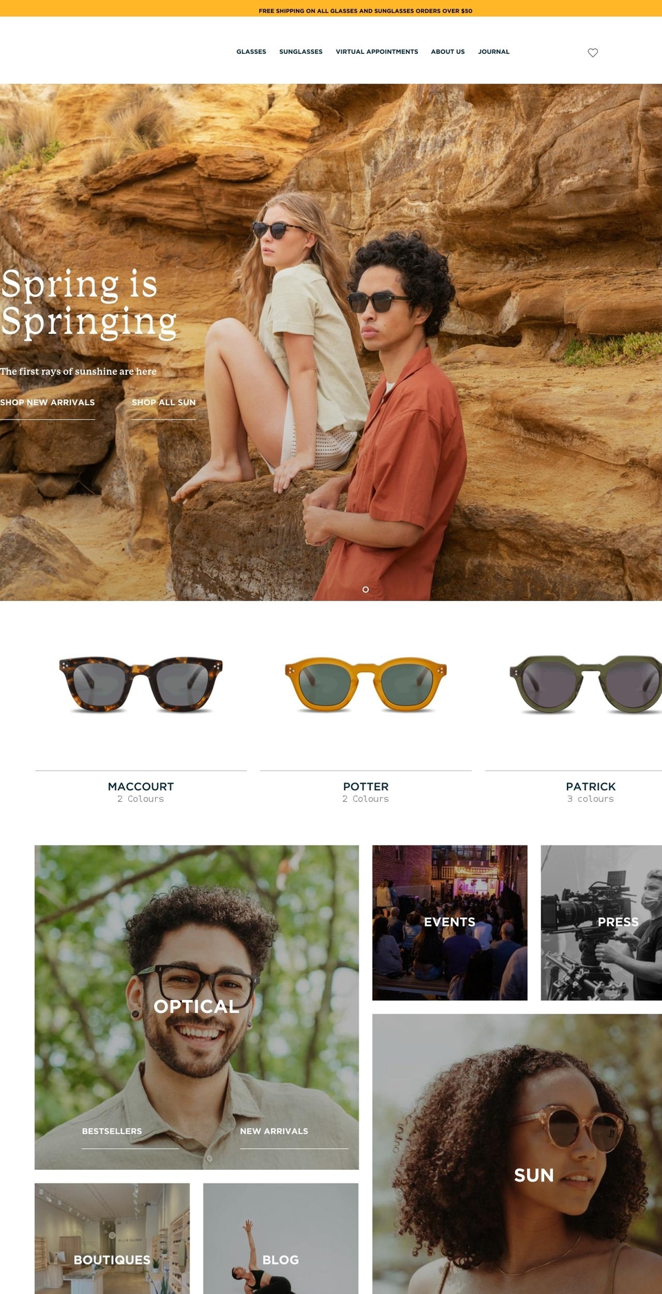 oqspecs.com shopify website screenshot